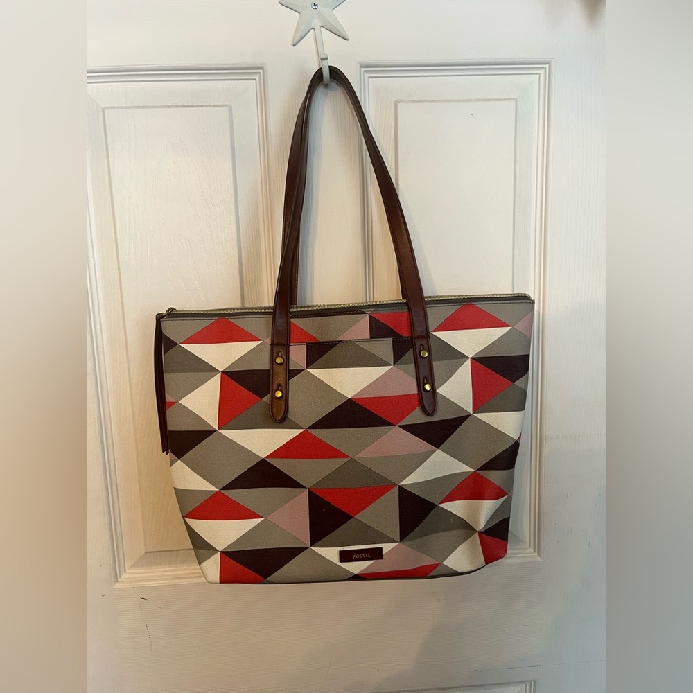 Fossil Tote Bag with zipper